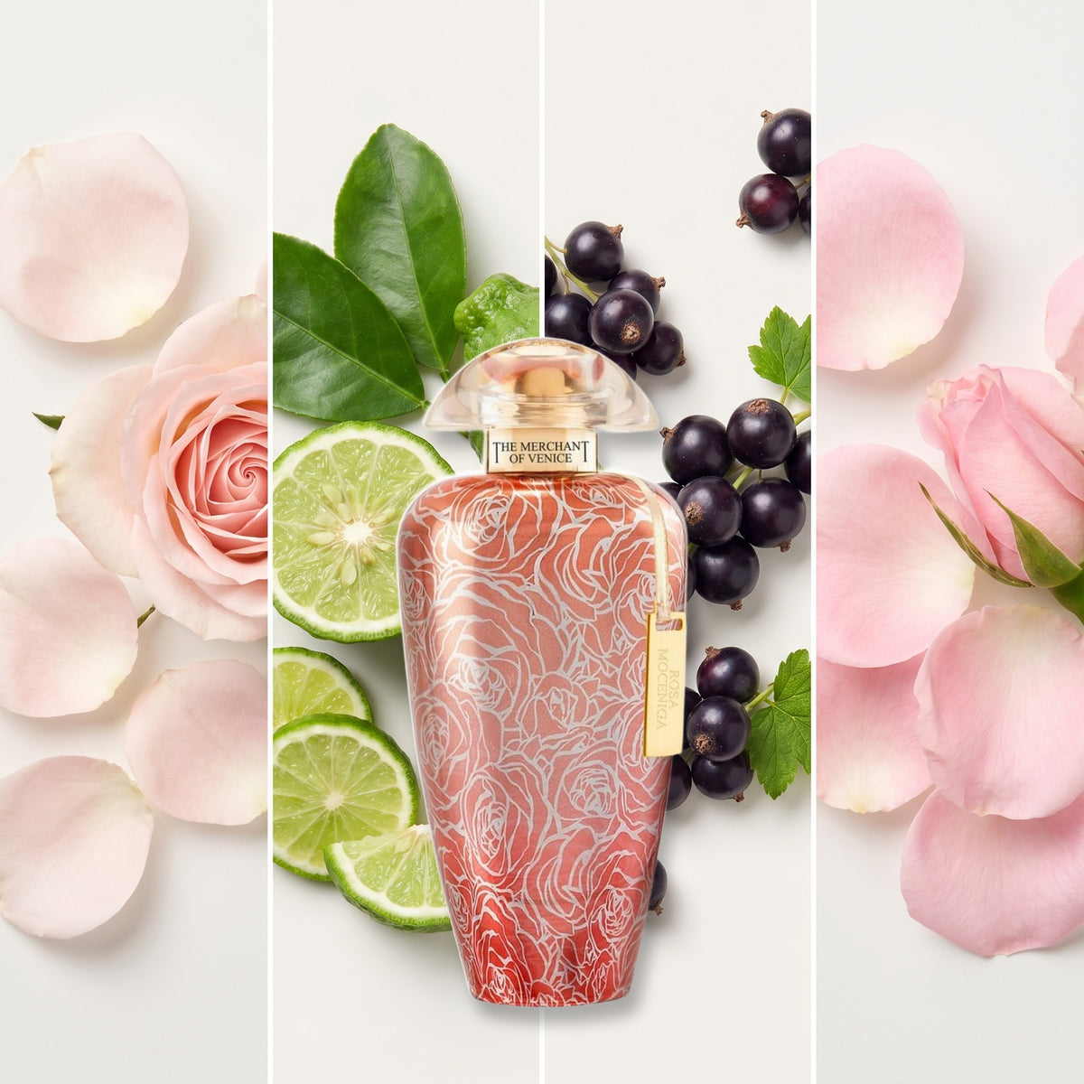 The Merchant of Venice Rosa Moceniga fragrance notes: Rose, Sicilian Bergamot, Cassis., Rose