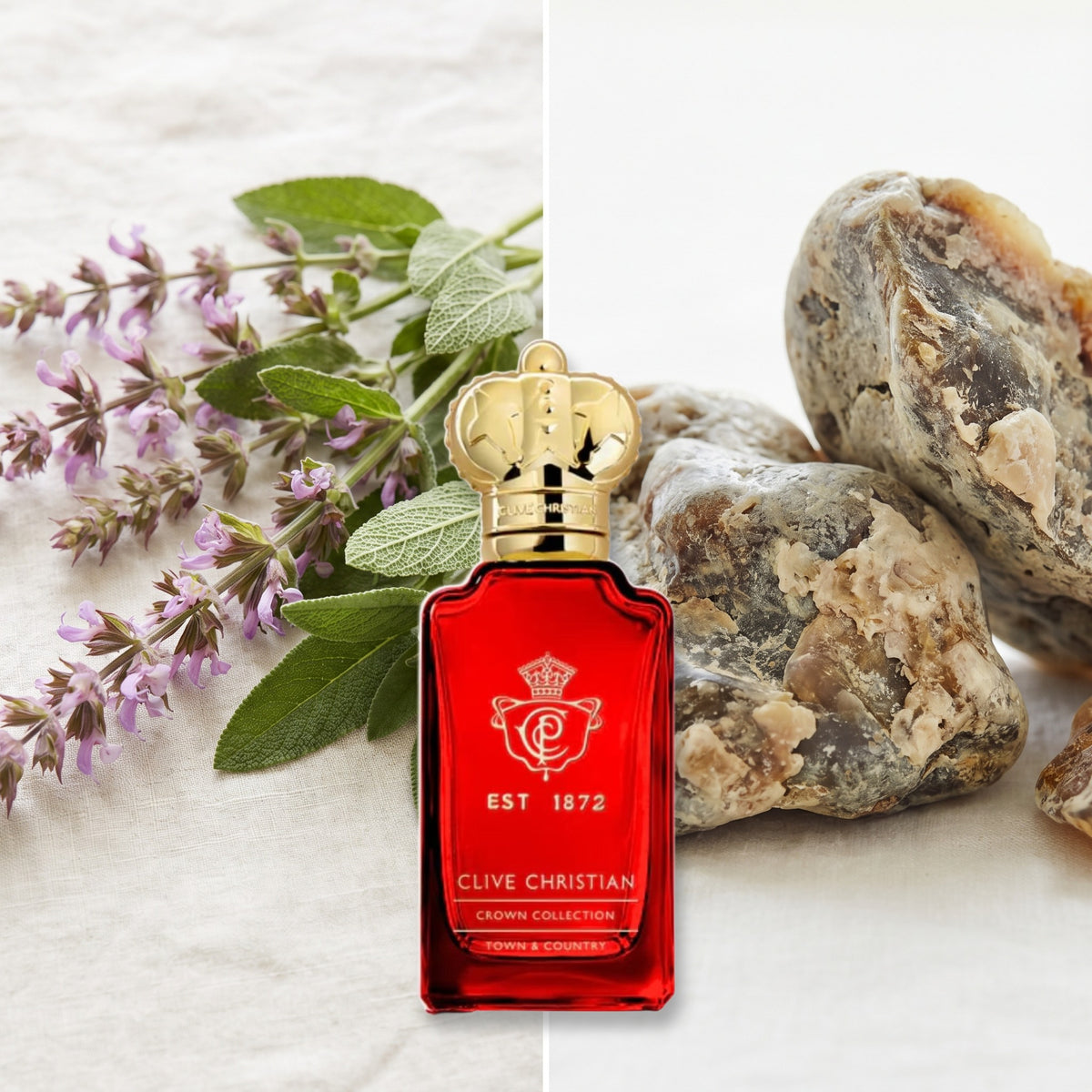 Clive Christian Town and Country fragrance notes: Clary Sage, Ambergris