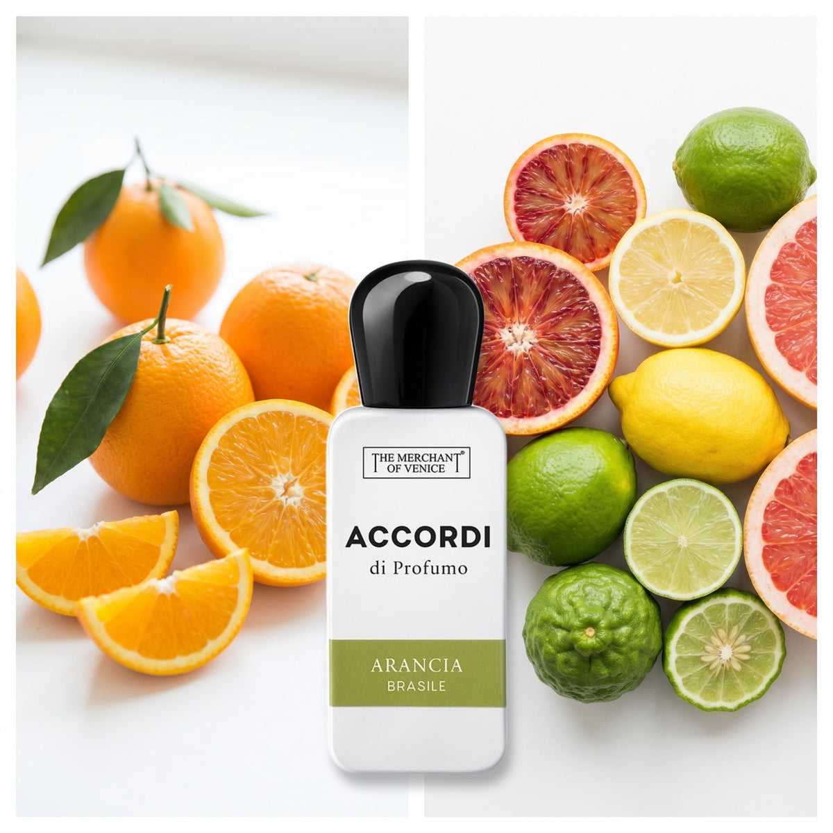 The Merchant of Venice Arancia Brasile fragrance notes: Brazilian orange, Citrus fruits.