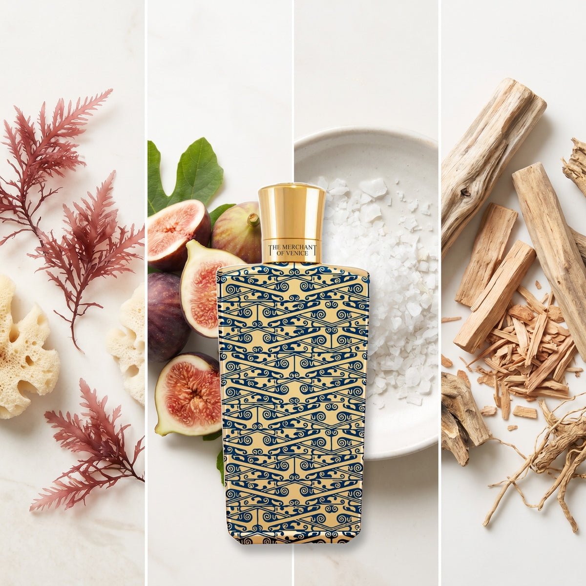 The Merchant of Venice Gold Regatta fragrance notes: Red Algae, Fig, Salt, Woody Notes