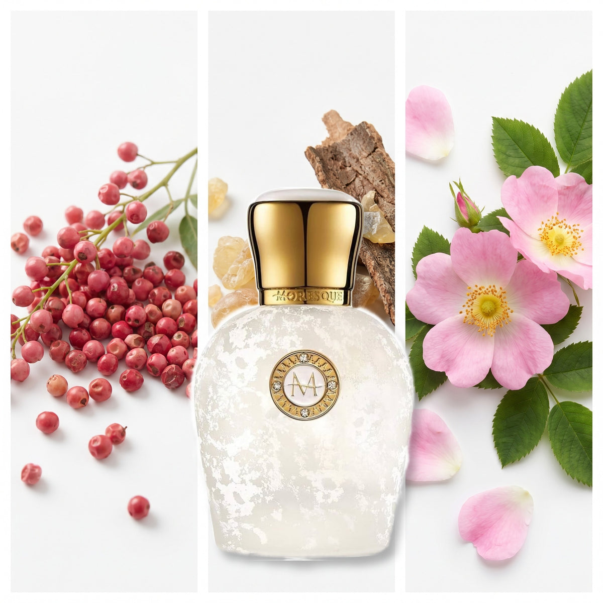 Moresque Parfums Rosa Ekaterina fragrance notes: Pink Pepper, Elemi, May Rose