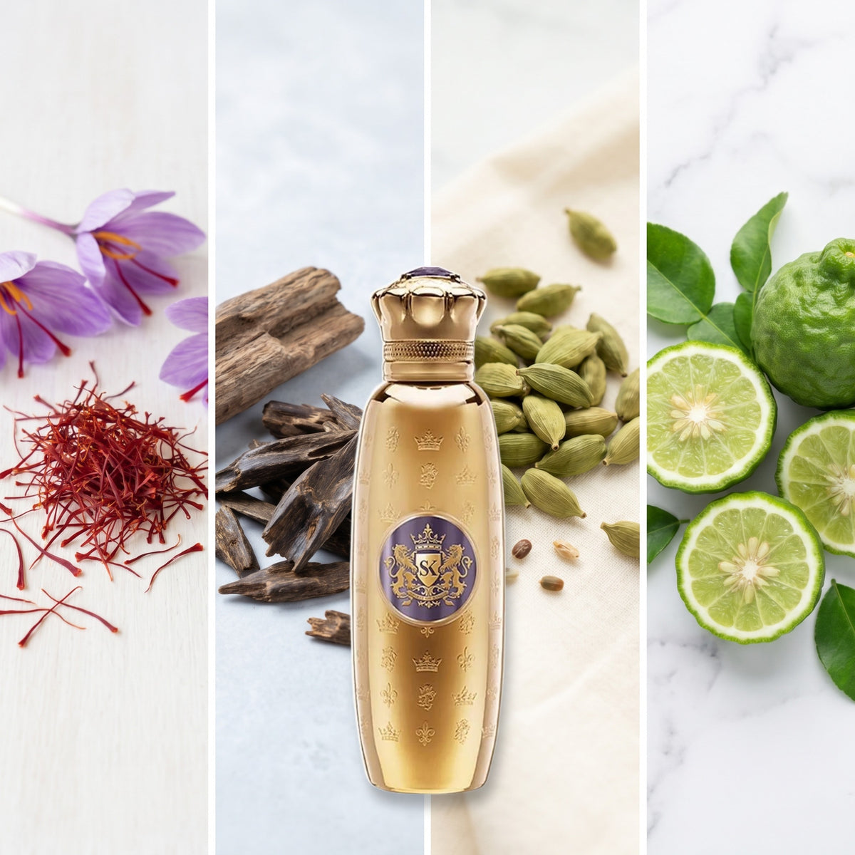 Spirit Of Kings Tabana fragrance notes: Saffron, Agarwood (Oud), Cardamom, Bergamot