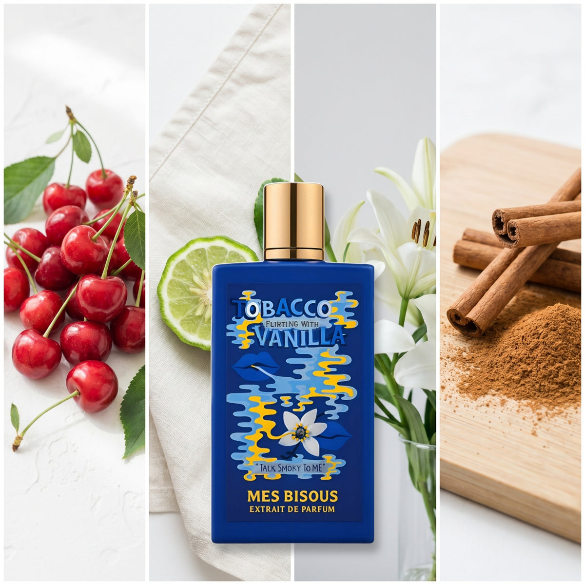 Mes Bisous Tobacco Flirting With Vanilla fragrance notes: Cherry, Bergamot, Lily, Cinnamon