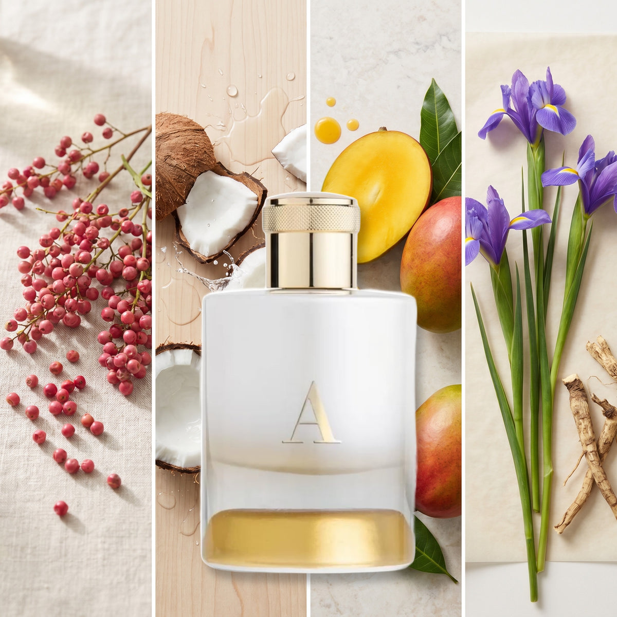 Pantheon Roma A Special Edition fragrance notes: Pink Pepper, Coconut, Mango, Iris