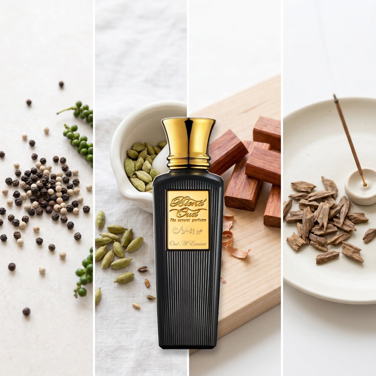 Blend Oud Oud Al Emarat fragrance notes: Pepper, Cardamom, Rosewood, Agarwood