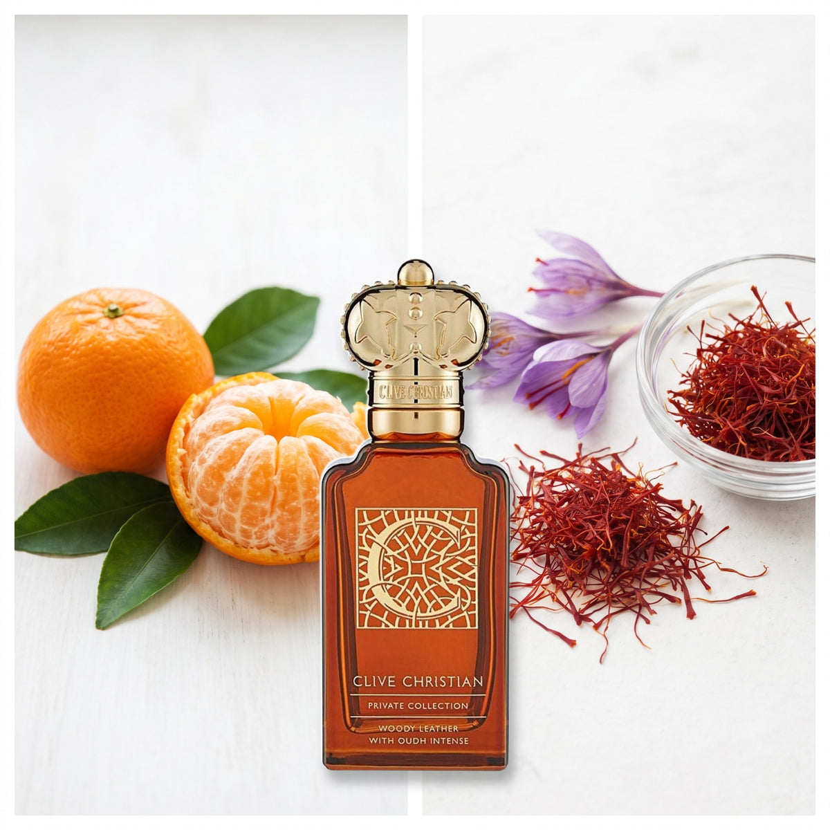 Clive Christian C Woody Leather fragrance notes: Mandarin Orange, Saffron