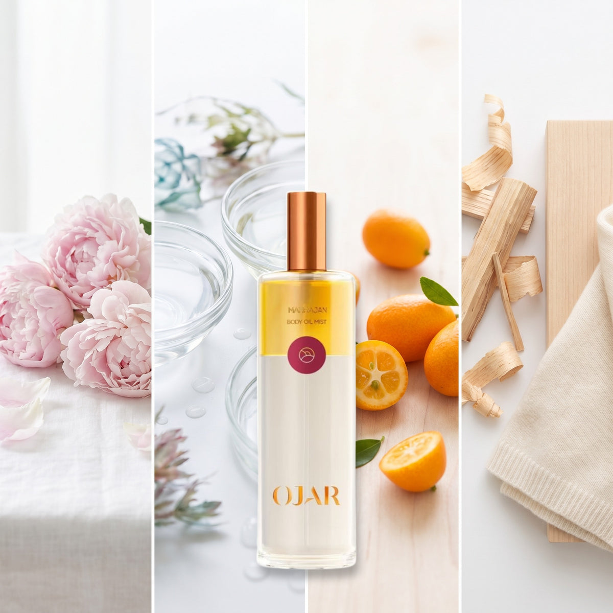 Ojar Mahrajan fragrance notes: Peony, Watery Notes, Kumquat, Cashmere Wood