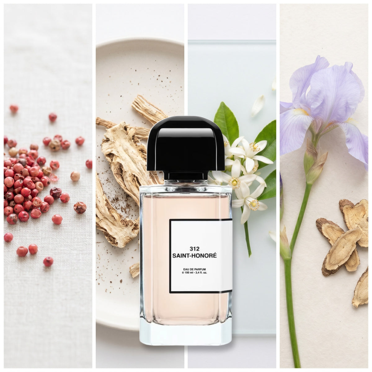 BDK Parfums 312 Saint Honore fragrance notes: Pink Pepper, Angelica Root, Orange Blossom, Iris