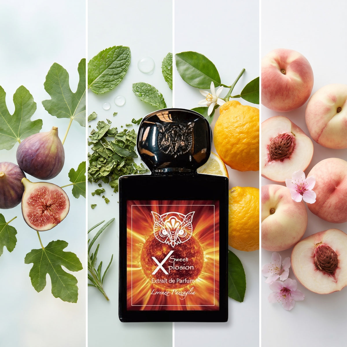 Lorenzo Pazzaglia Sweet Xplosion fragrance notes: Fig, Green Notes, Bergamot, White Peach