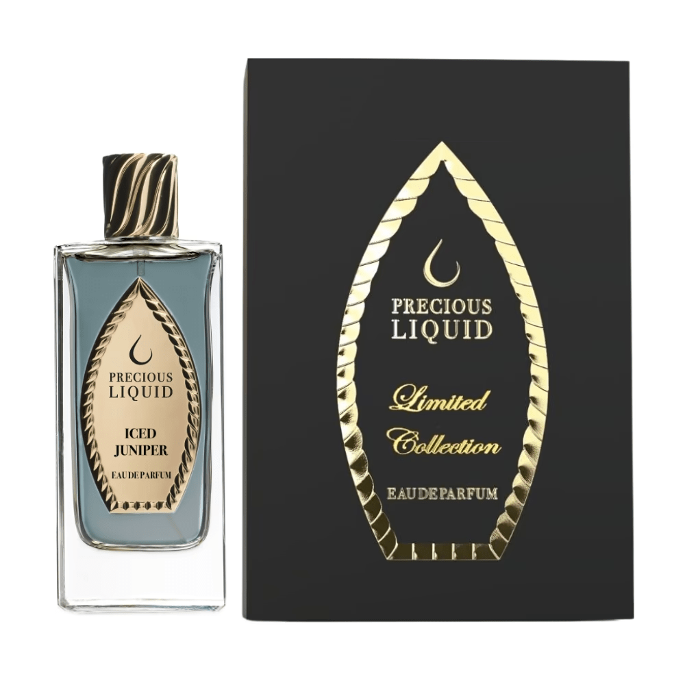 Precious Liquid Iced Juniper 2.5 oz/75 ml Eau de Parfum bottle ScentRabbit