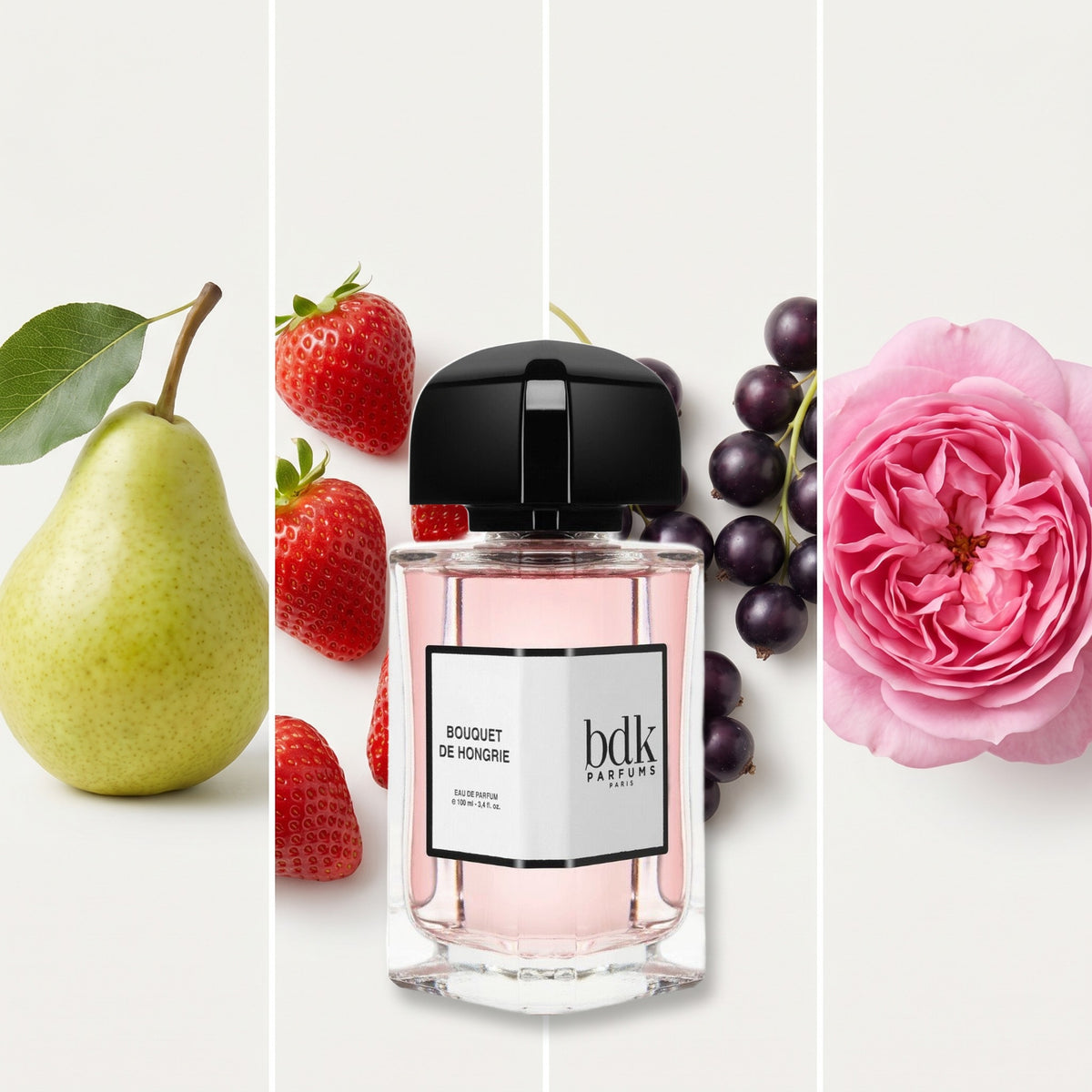 BDK Parfums Bouquet de Hongrie fragrance notes: Pear, Strawberry, Cassis, Turkish Rose