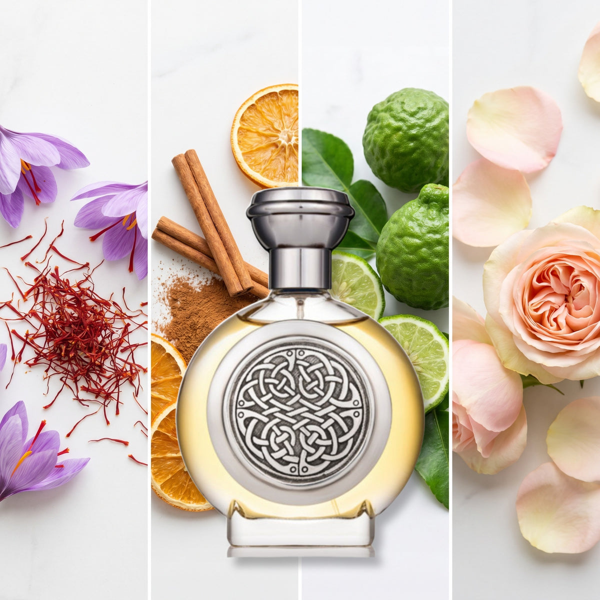 Boadicea The Victorious Rebellious fragrance notes: Saffron, Cinnamon, Bergamot., Rose