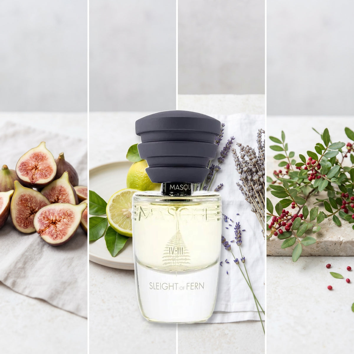 Masque Milano Sleight of Fern fragrance notes: Fig, Calabrian bergamot, Lavender, Mastic or Lentisque