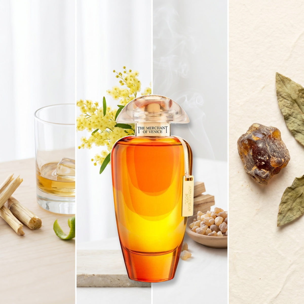 The Merchant of Venice Andalusian Soul fragrance notes: Rum, Acacia, Incence., Labdanum
