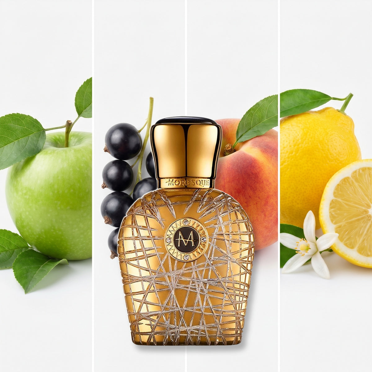 Moresque Parfums Sole fragrance notes: Apple, Black Currant, Peach, Lemon