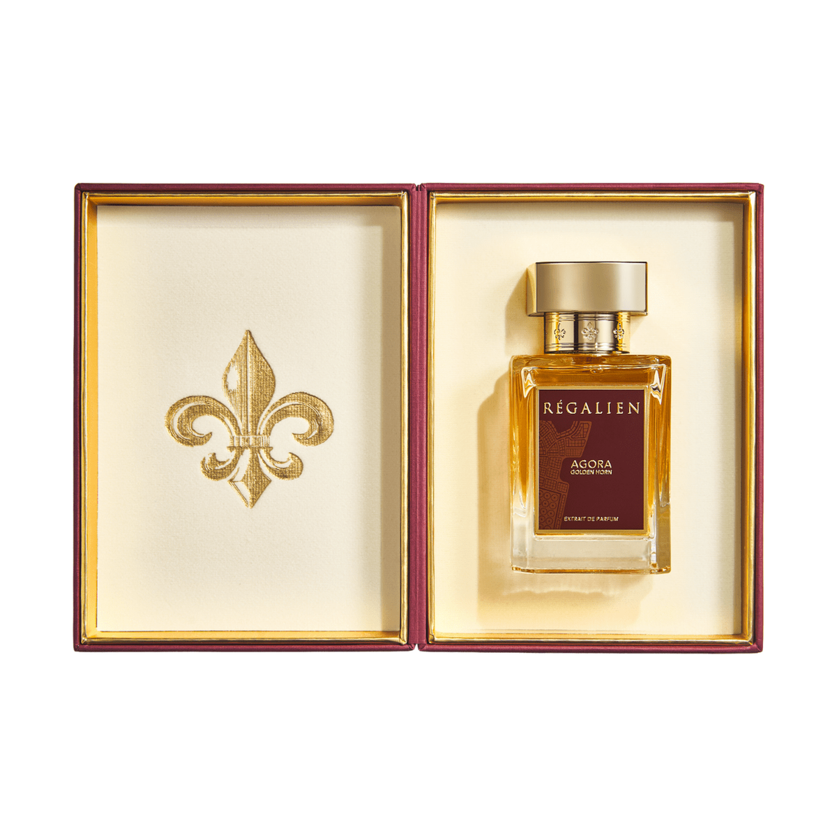 Regalien Agora Golden Horn 80 ml Extrait de Parfum bottle with retail box | ScentRabbit