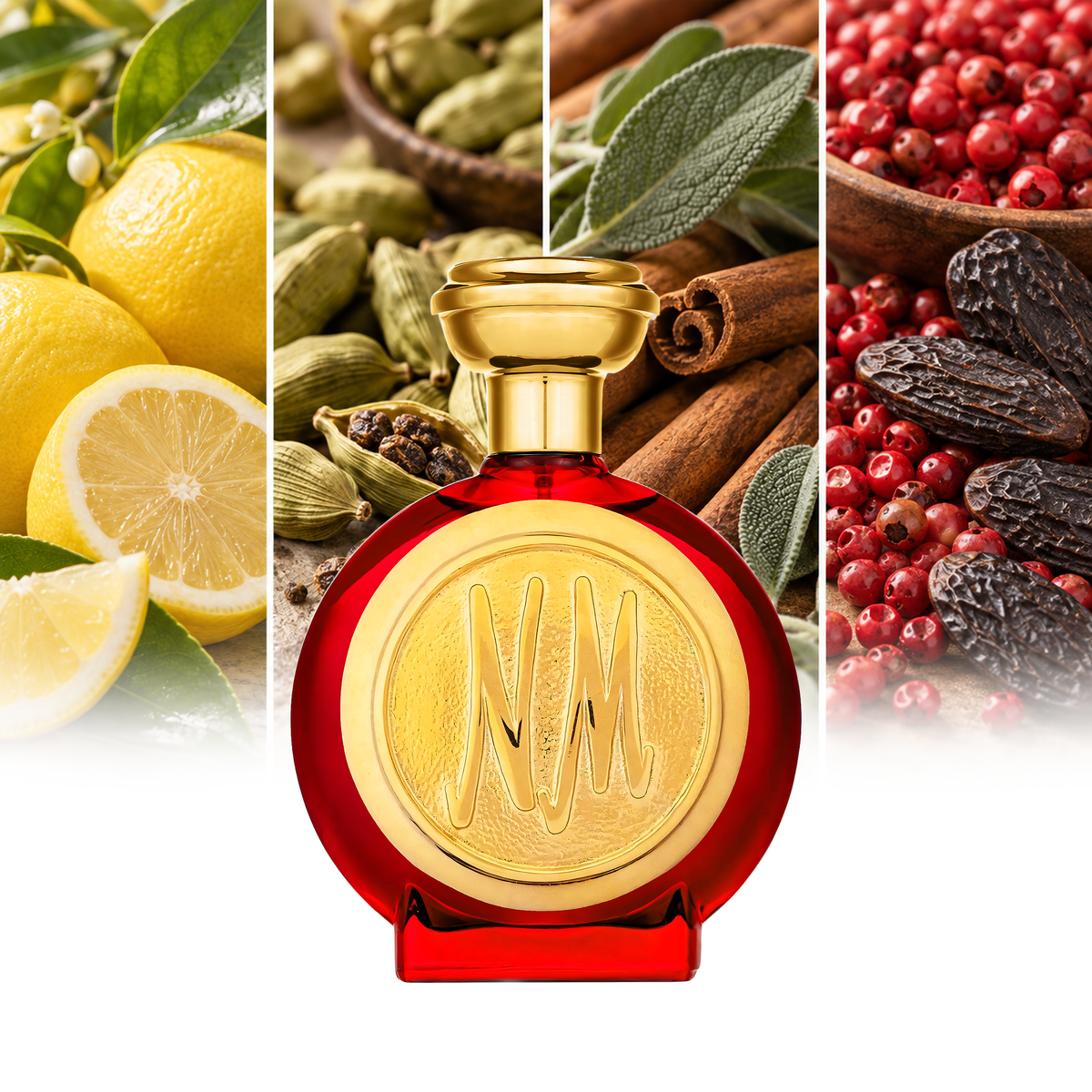 Boadicea The Victorious 1907 fragrance notes: Lemon, Cardamom, Cinnamon and sage, Pink pepper and tonka beans | ScentRabbit