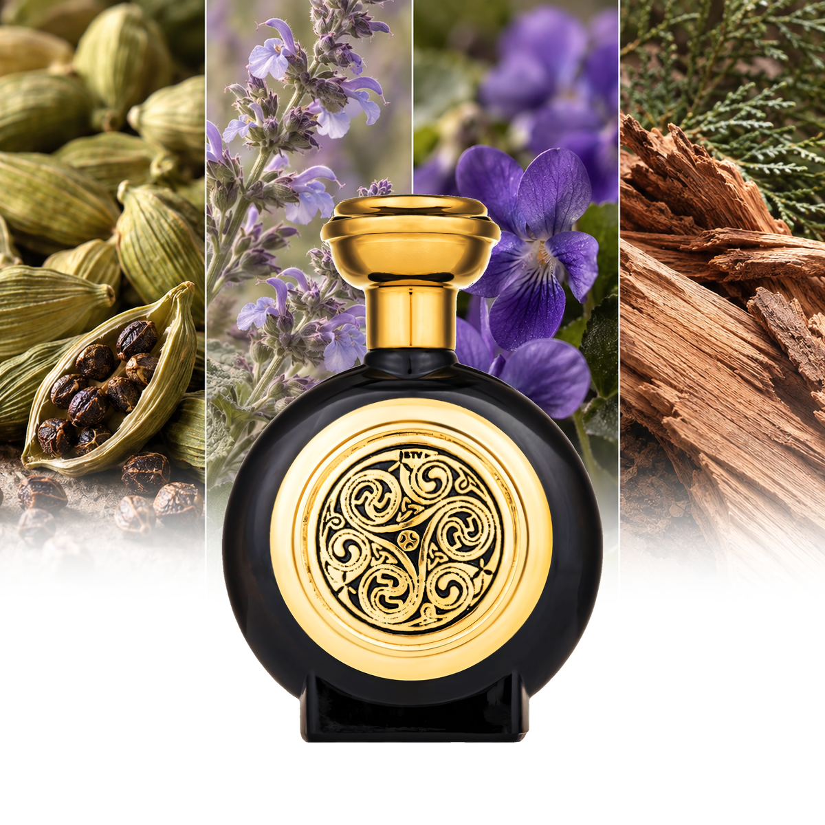 Boadicea The Victorious Angelic fragrance notes: Cardamom, Clary Sage, Violet, Cedarwood | ScentRabbit