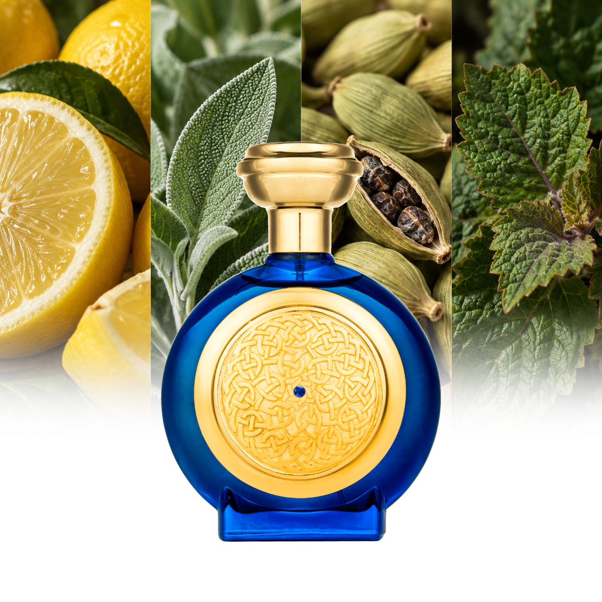 Boadicea The Victorious Blue Sapphire fragrance notes: Lemon, Sage, Cardamom, Patchouli | ScentRabbit