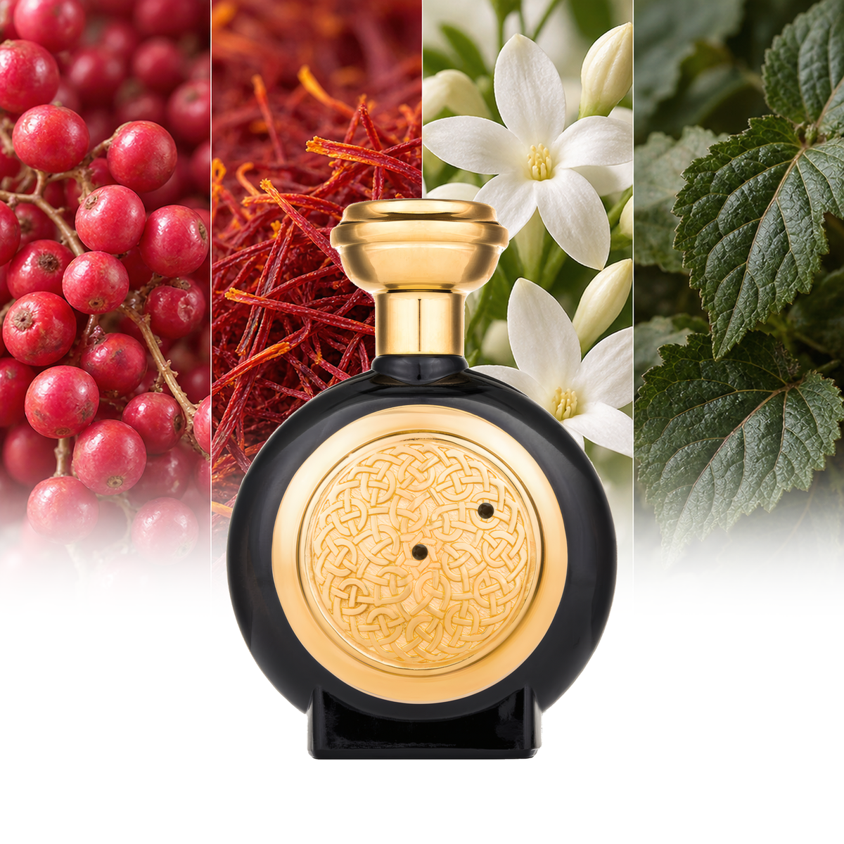 Boadicea The Victorious Carbon Sapphire Supercharged fragrance notes: Baies Rose, Saffron, Egyptian Jasmine, Patchouli | ScentRabbit