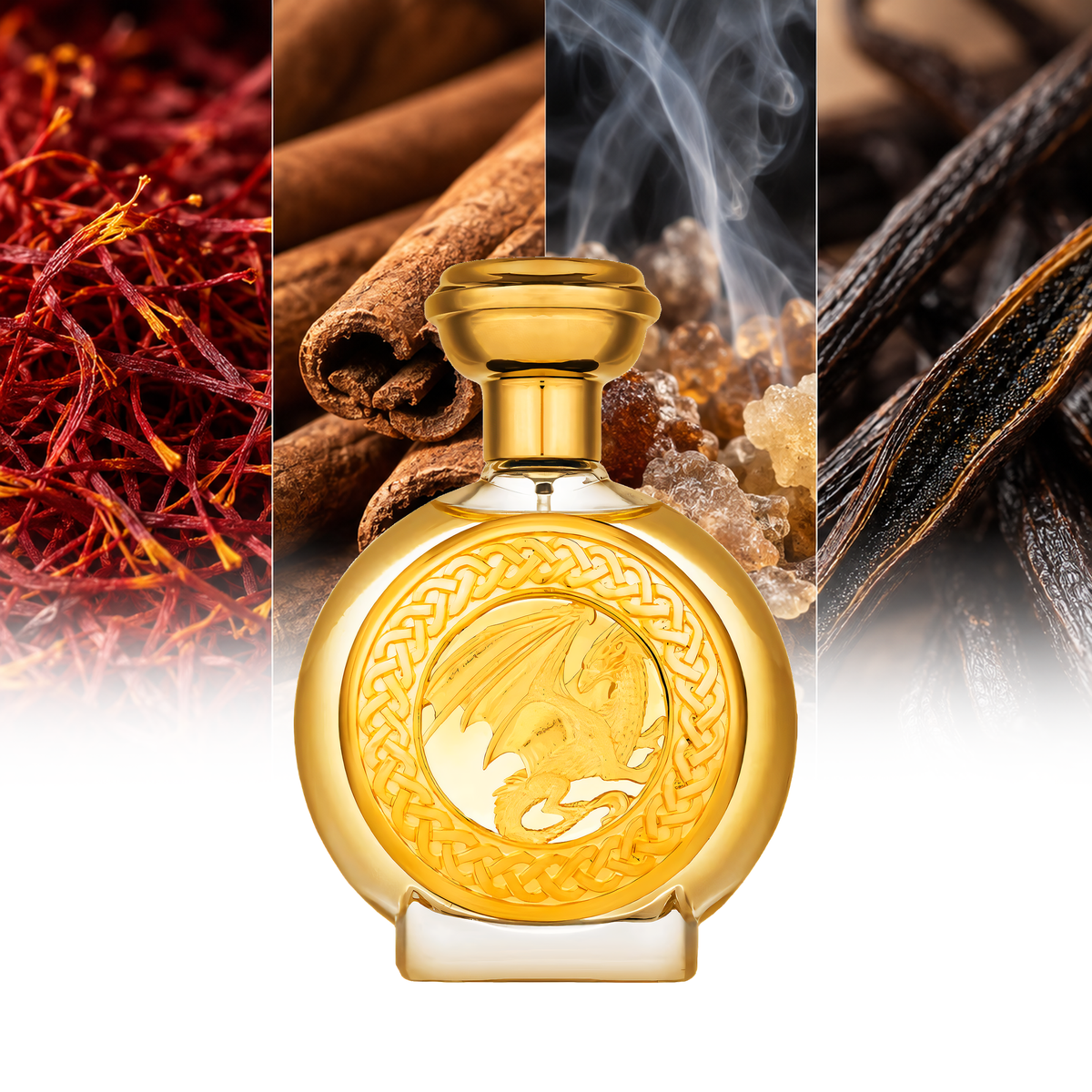 Boadicea The Victorious Dragon fragrance notes: Saffron, Cinnamon, Incense, Vanilla | ScentRabbit