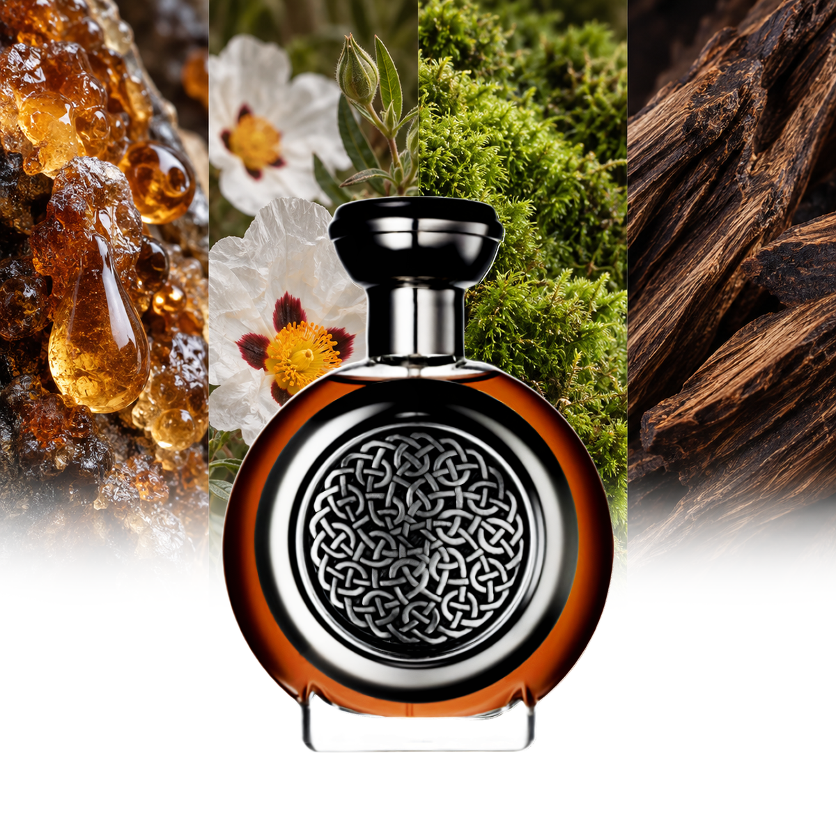 Boadicea The Victorious Elaborate fragrance notes: Labdanum resin, Cistus flowers, Moss, Agarwood (oud) | ScentRabbit