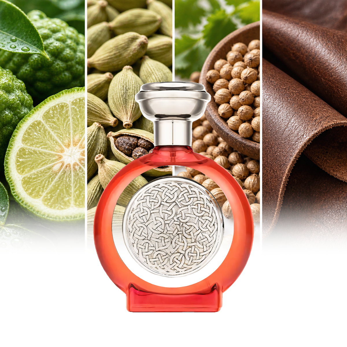 Boadicea The Victorious Harmonious fragrance notes: Bergamot, Cardamom, Coriander, Leather | ScentRabbit