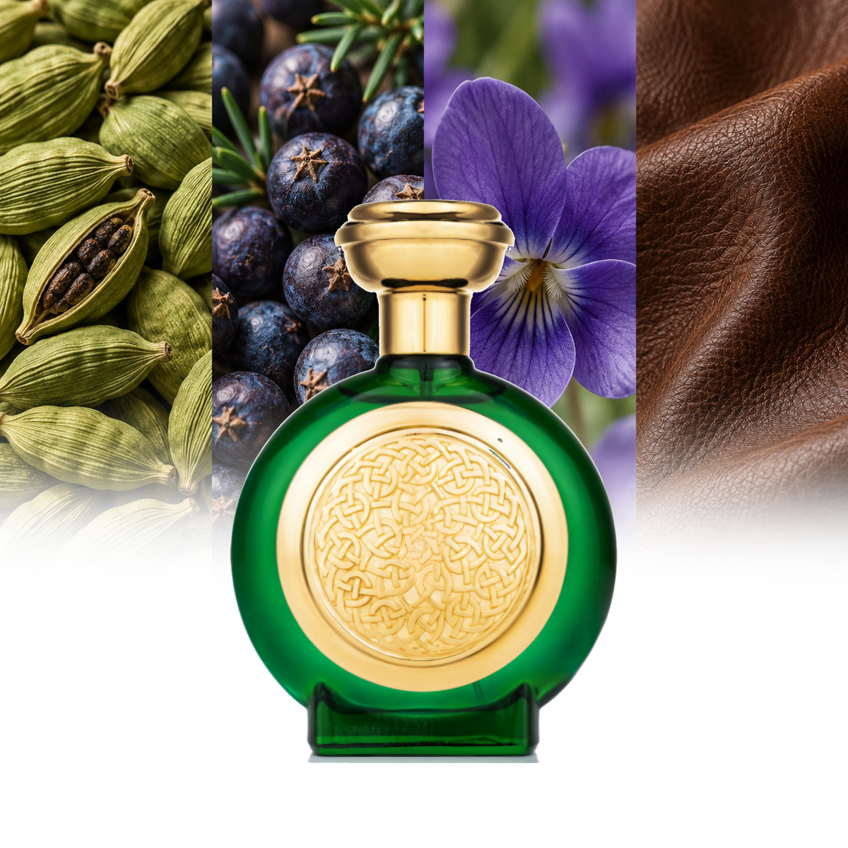 Boadicea The Victorious Knight of Love fragrance notes: Cardamom, Juniper Berries, Violet, Leather | ScentRabbit