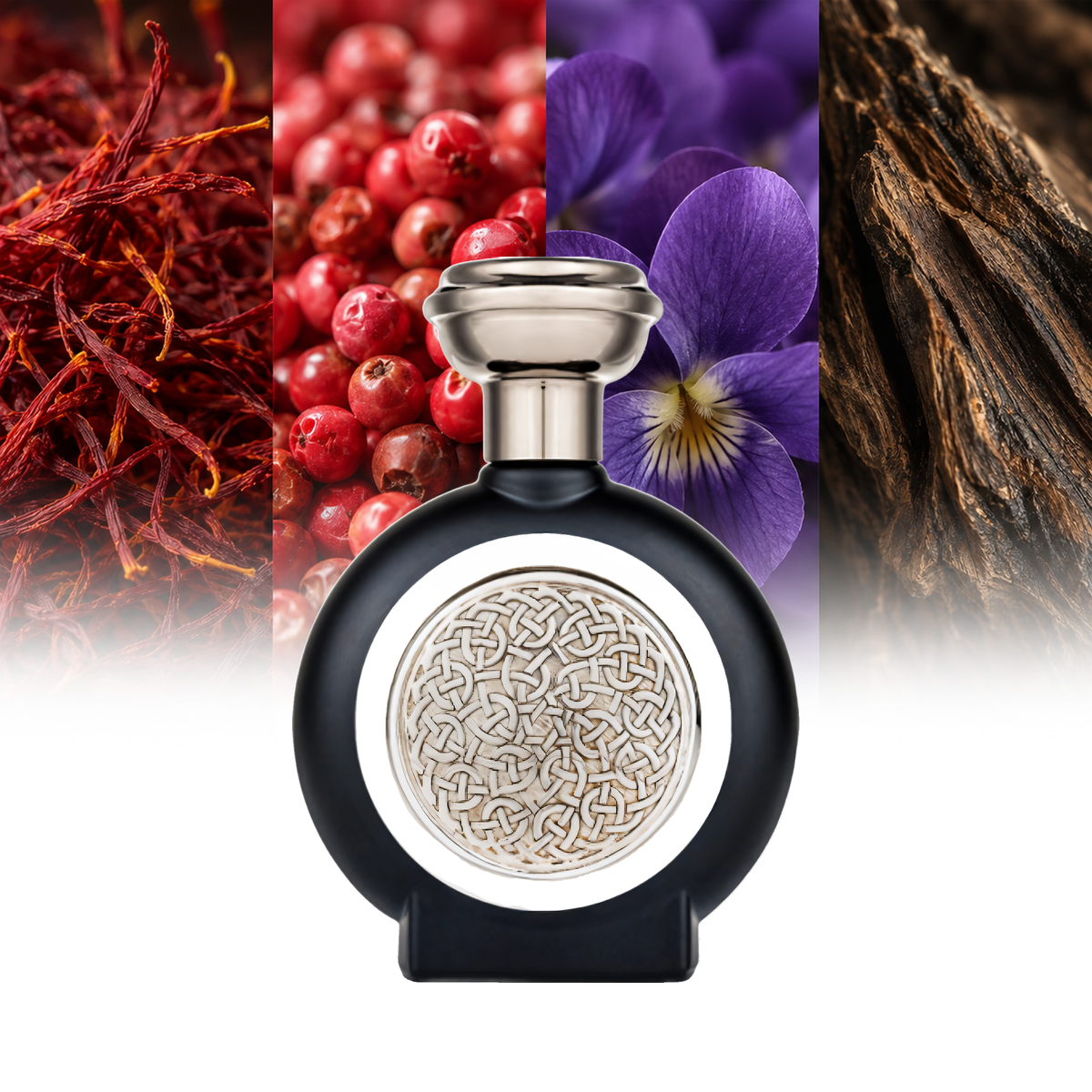 Boadicea The Victorious Nebulous fragrance notes: Saffron, Pink Pepper, Violet, Oud | ScentRabbit