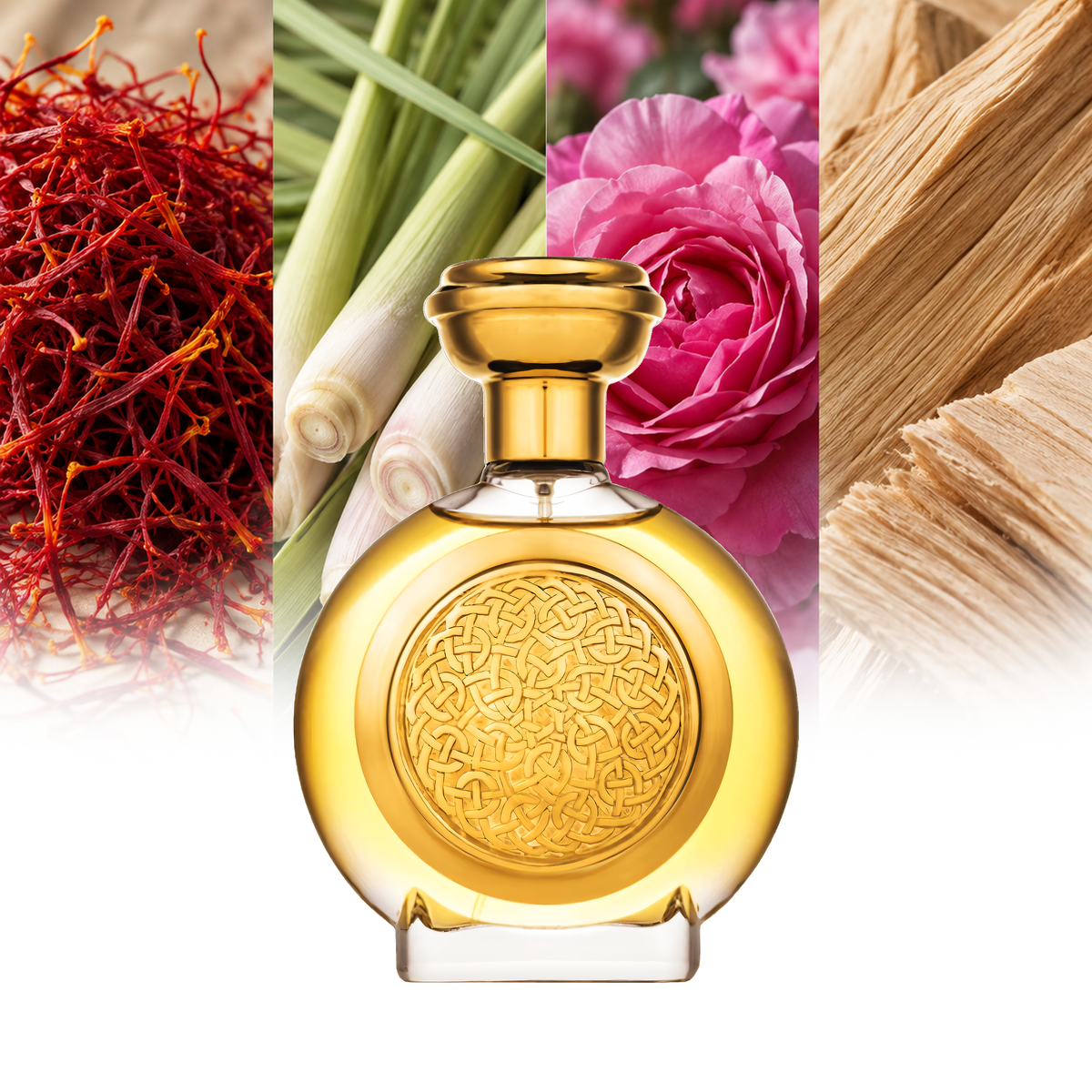 Boadicea The Victorious Nemer fragrance notes: Saffron, Lemon Grass, Moroccan Rose, Sandalwood | ScentRabbit