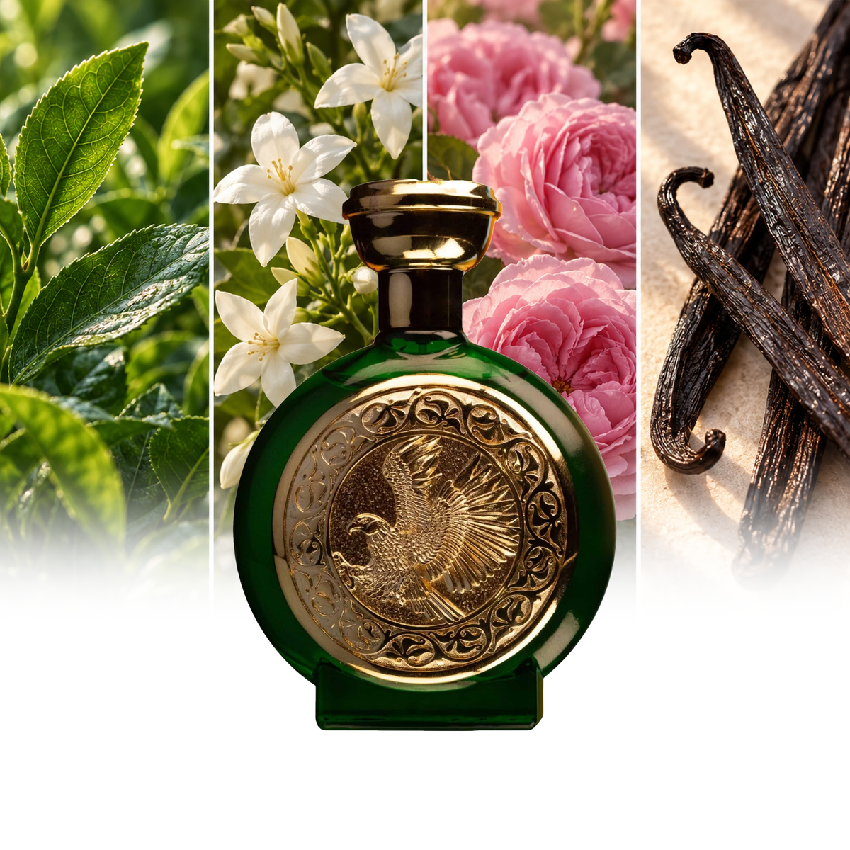 Boadicea The Victorious Noble fragrance notes: Green leaves, Egyptian jasmine, Rose de Mai, Vanilla bean | ScentRabbit